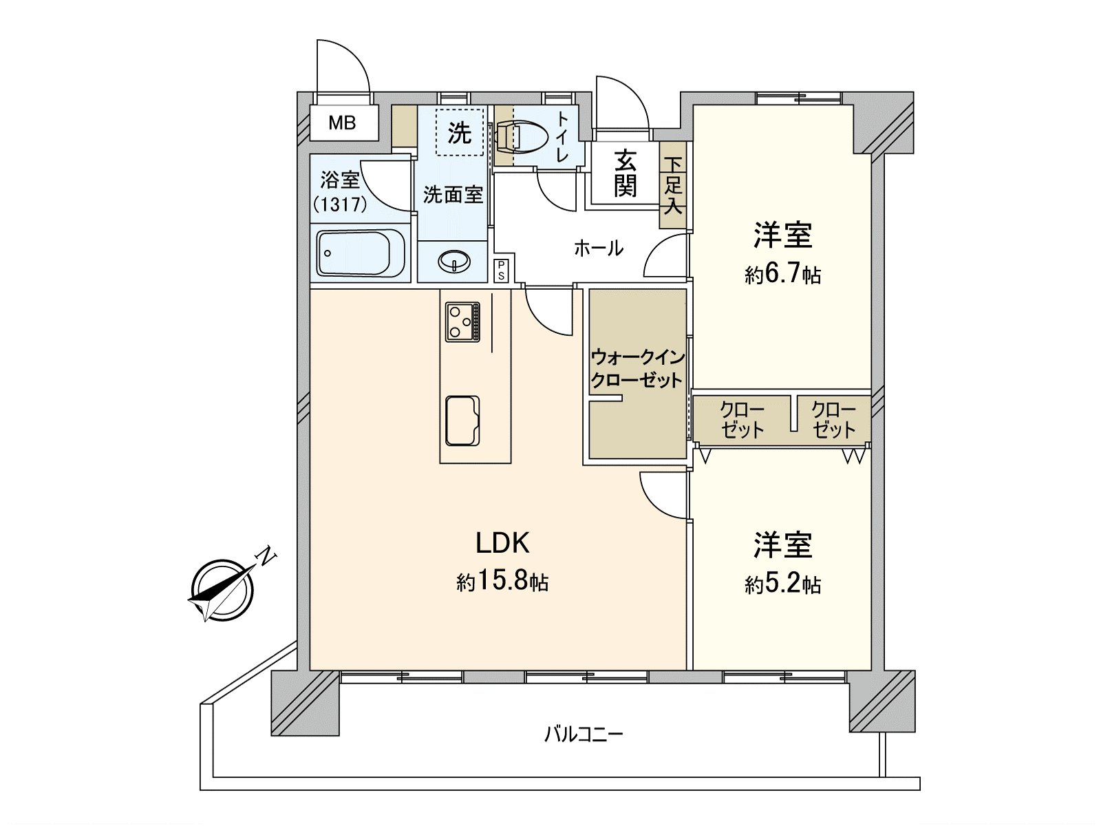 分成舒适空间的LDK和卧室或者集中，被把工作换成的房间，可以使用。