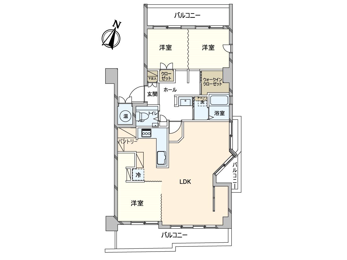 3面陽台的角部屋住戸☆