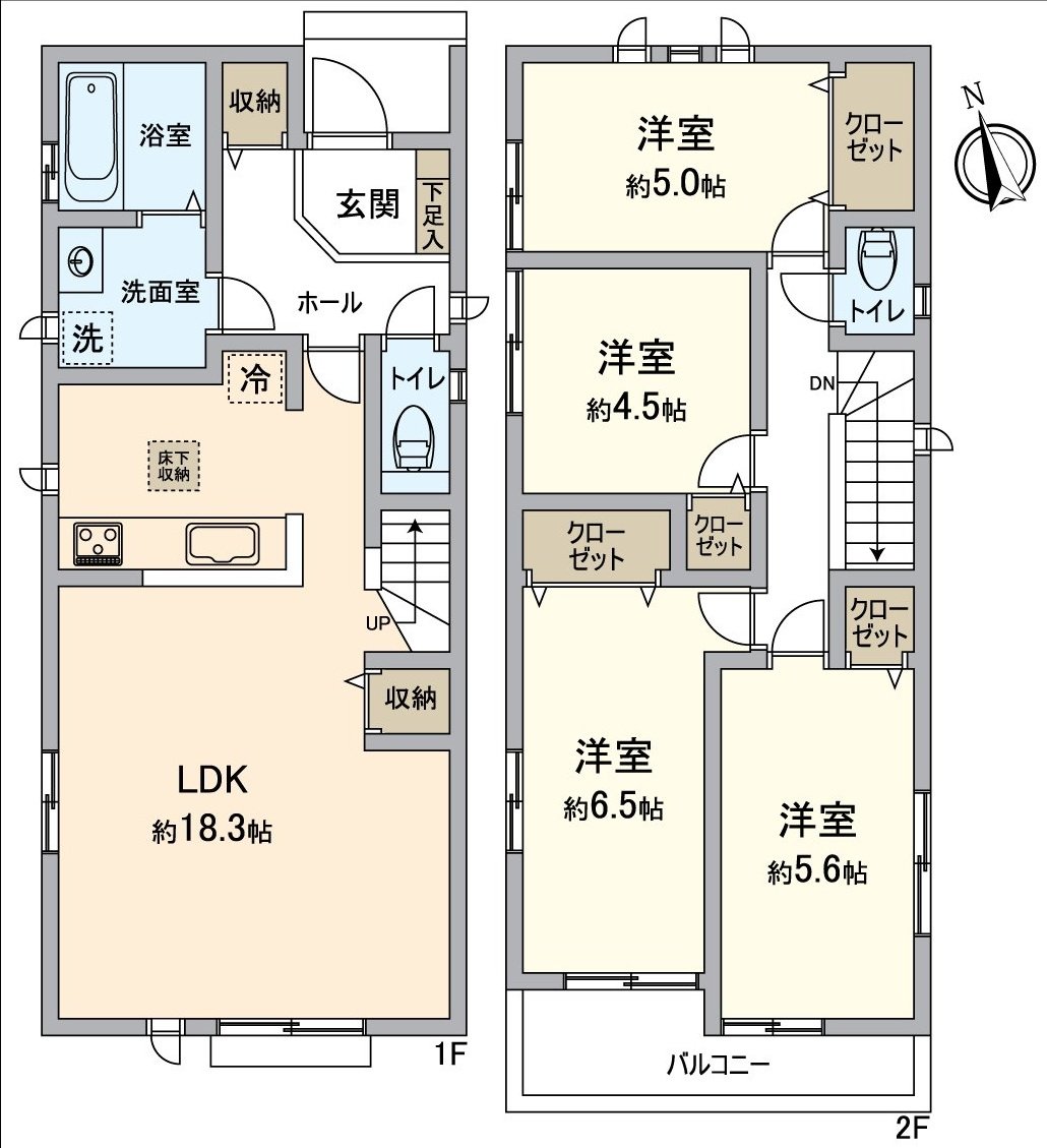 A 14-minute walk from Meitetsu Nagoya Main Line "Hitotsugi" station, Newly-Built Detached House of the Wood 2-story bldg. Southwest Orientation LDK about 18.3 quires, storing are fulfilling. Child care environment is good in educational facility neighborhood. The details, please feel free to contact us to the person in charge.