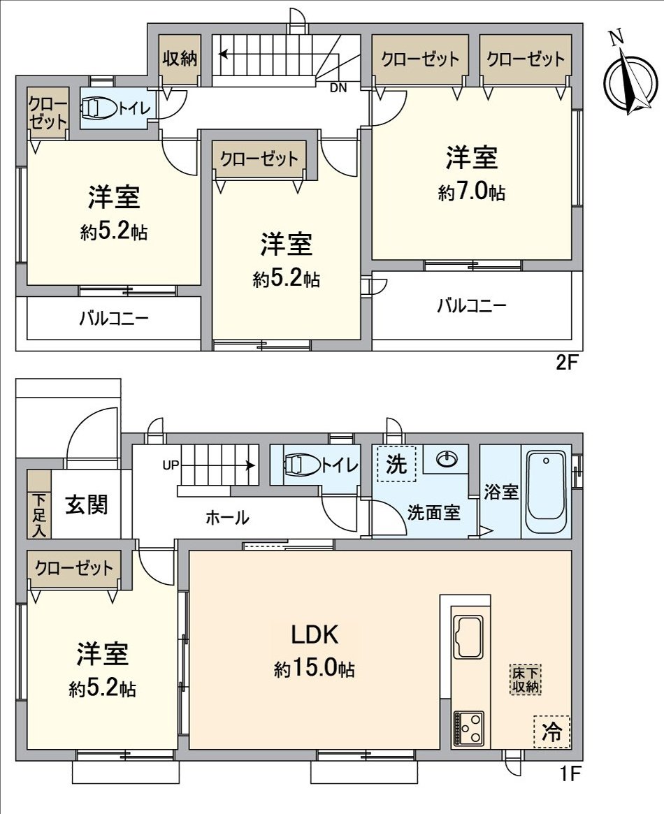 到名鐵"一木"車站步行14分鐘，新建透天房，2台停車的可的(出自車型的)約15張塌塌米LDK，收納充實，小學步行10分鐘以內。