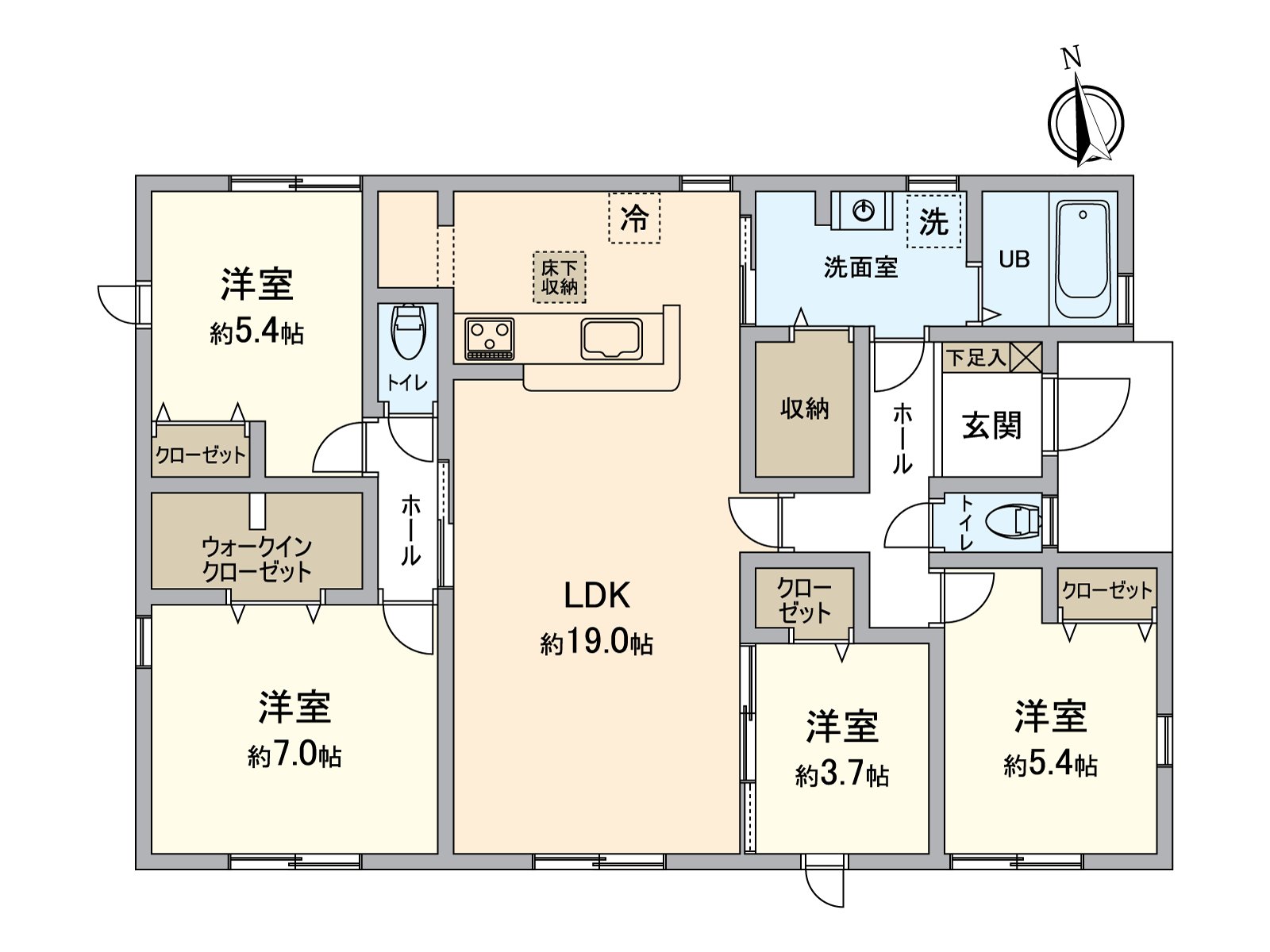 It is the Properties which there are LDK about 19.0 quires, all rooms storage space in. The walk-in closet is convenient for storing of a seasonal thing and the large baggage. The details, the Ask of the Properties, please feel free to contact us.