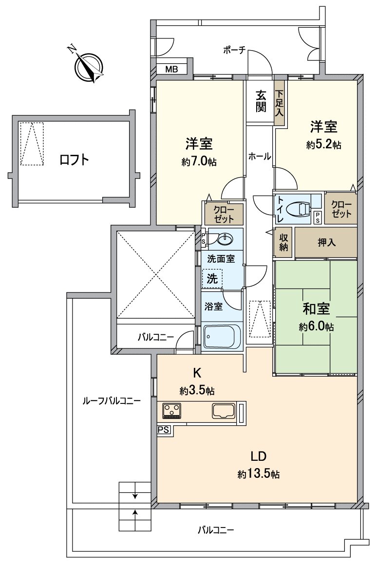 名铁名古屋本线"知立"车站步行9分钟、南西最上階边角房3LDK。可大的阳台和有阁楼，宠物饲养。在2025年10月已经厨房翻新。请到负责随便询问详细。