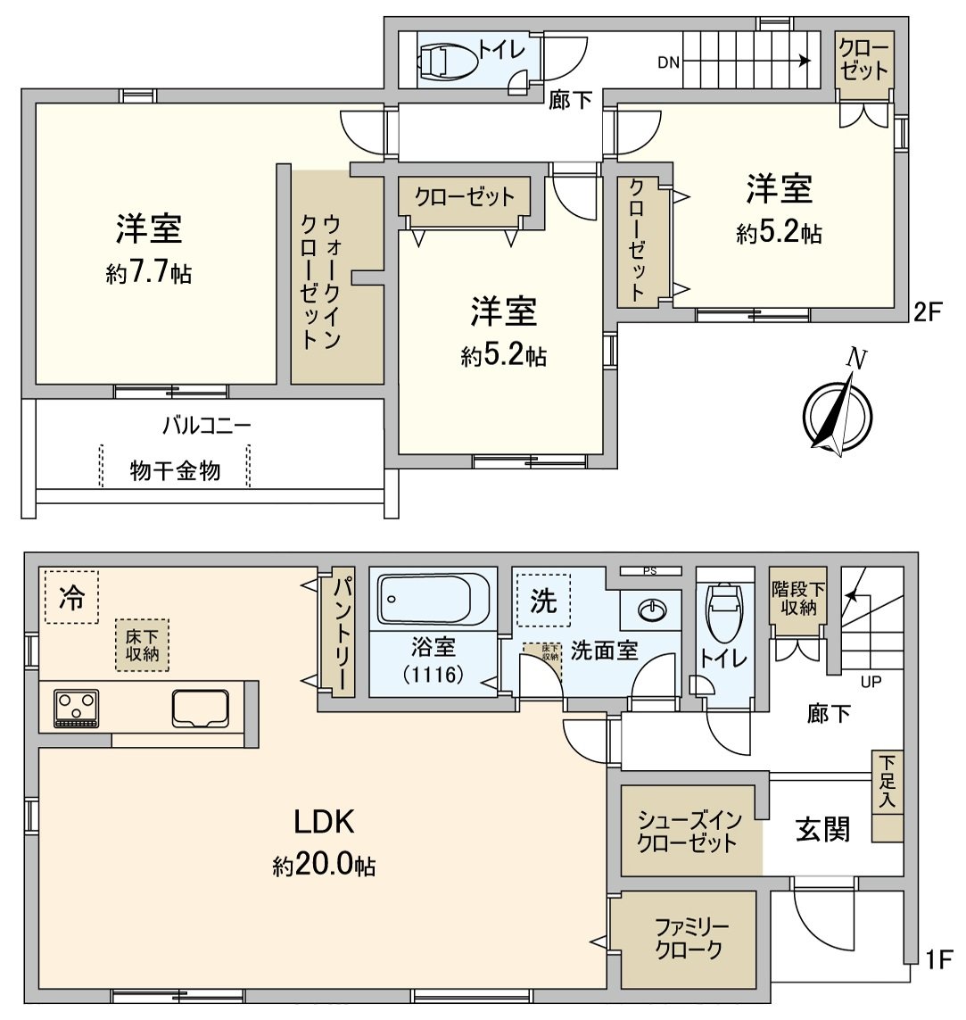 [平面圖]用地面積：204.66平方公尺(約61.90坪)建築面積：101.84平方公尺(約30.80坪)3LDK