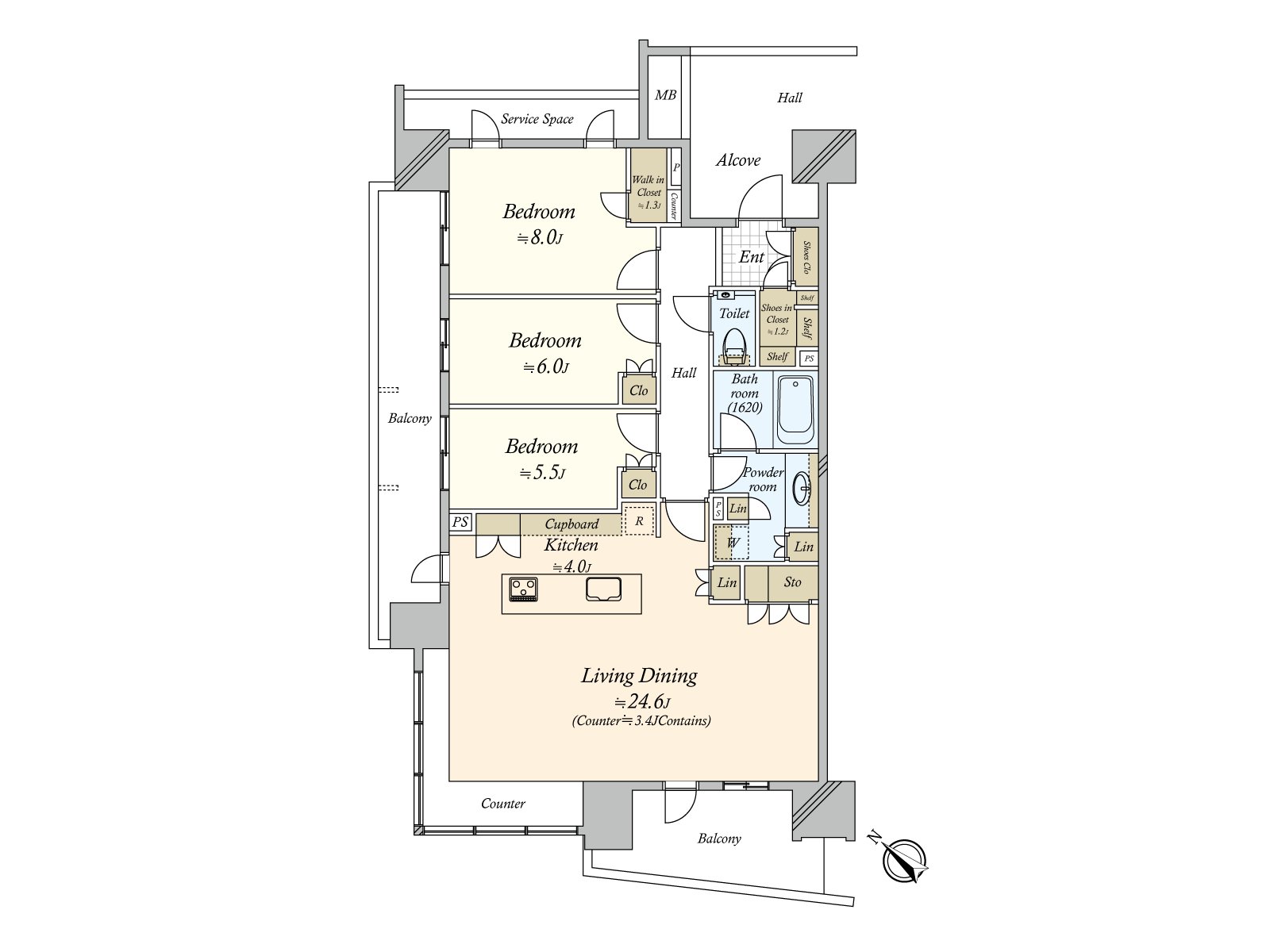 是容易把家具的配置用各居室整形換成的房型。