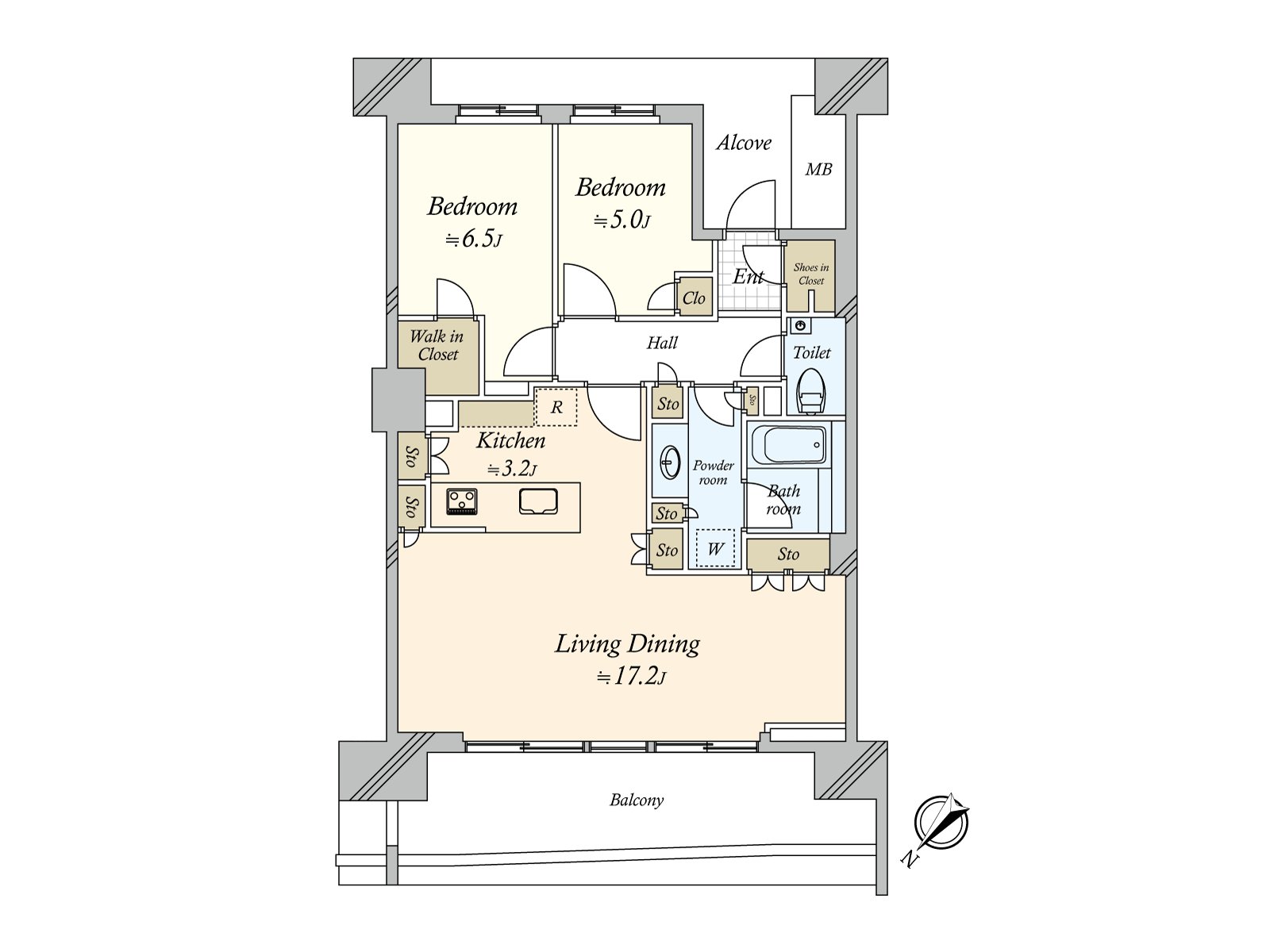 It is the Plan which is easy to locate the furniture by each room forming.