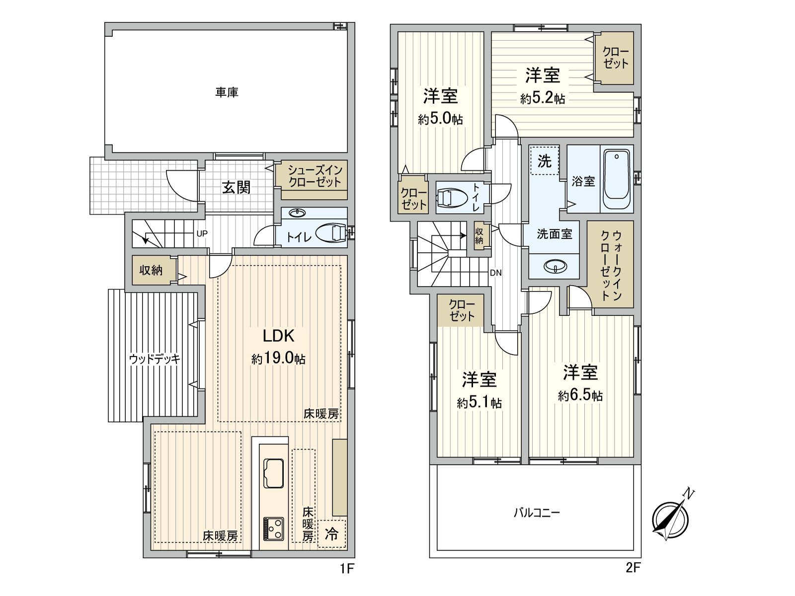 4LDK、建物面積：118.61平米（約35.87坪）