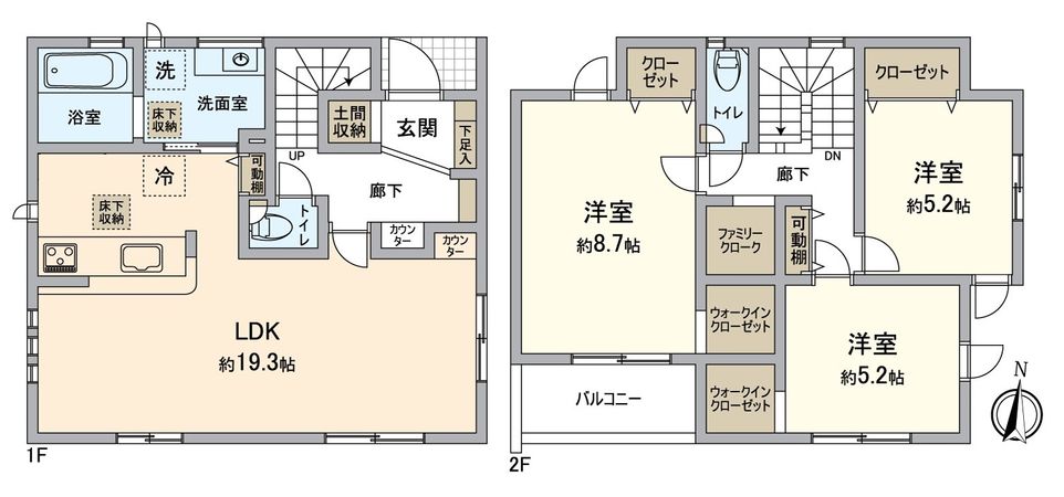 大津市蛍谷1号棟 間取図(平面図) 大津市蛍谷1号棟 間取図(平面図)