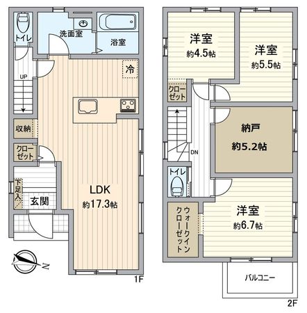 草津市新浜町1号地 間取図(平面図) 草津市新浜町1号地 間取図(平面図)
