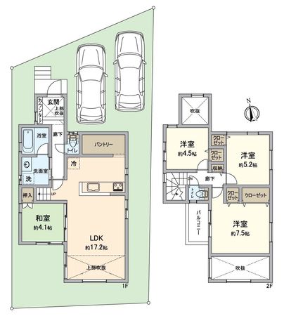大津市穴太一丁目M号棟 間取図(平面図) 大津市穴太一丁目M号棟 間取図(平面図)