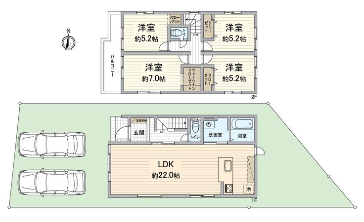 中庄1丁目 間取図(平面図) 中庄1丁目 間取図(平面図)