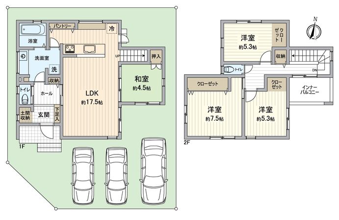 大平一丁目14号地 間取図(平面図) 間取図(平面図)