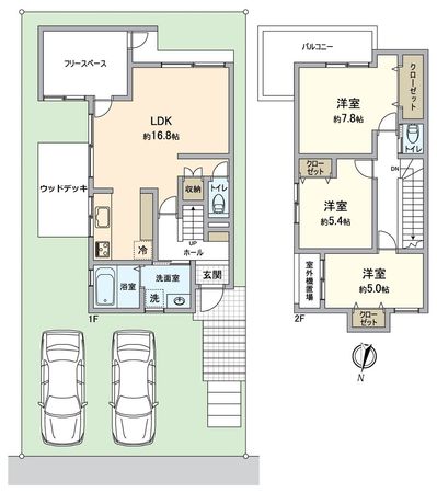 大平一丁目57号地 間取図(平面図) 間取図(平面図)