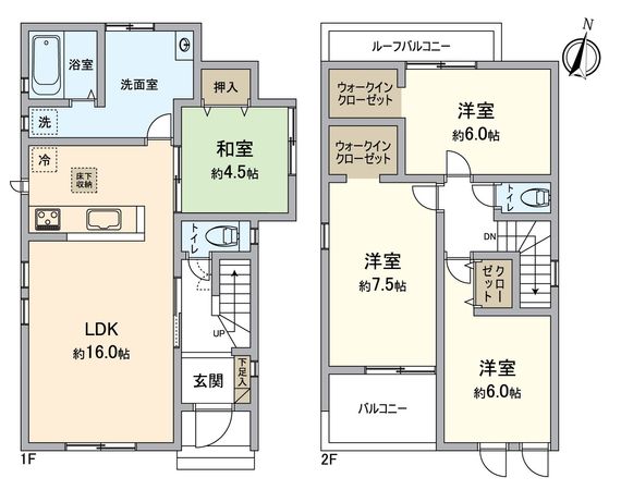大津市千町二丁目6号棟 間取図(平面図)