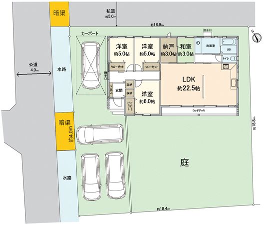 守山市播磨田町【平屋建て】 間取図