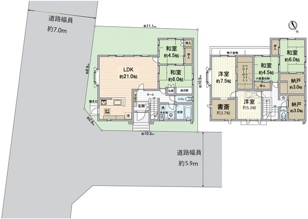 野洲市栄 間取図(平面図) 野洲市栄 間取図(平面図)