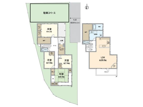大津市馬場2丁目 間取図(平面図) 大津市馬場2丁目 間取図(平面図)