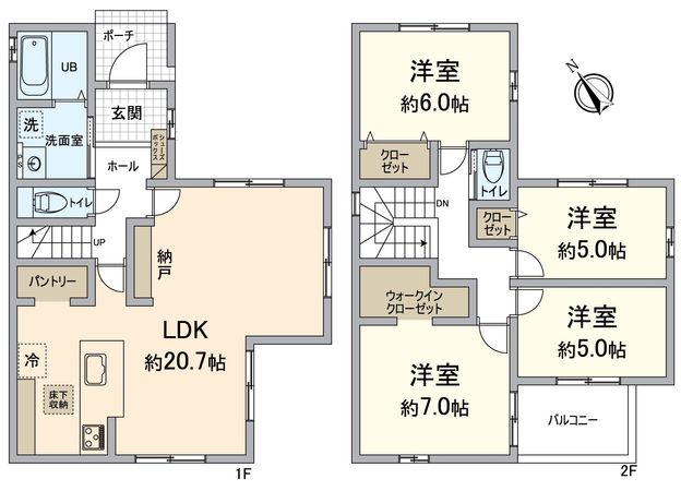 草津市野村4丁目2号棟 間取図(平面図) 草津市野村4丁目2号棟 間取図(平面図)
