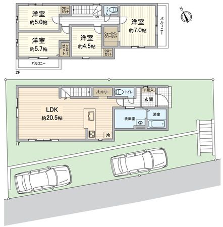 追分南3丁目2号地 間取図(平面図)
