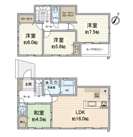 大津市大江3丁目 1号棟 間取図(平面図) 大津市大江3丁目 1号棟 間取図(平面図)