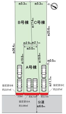 大津市中庄1丁目 A号棟 全体区画図 大津市中庄1丁目 A号棟 全体区画図