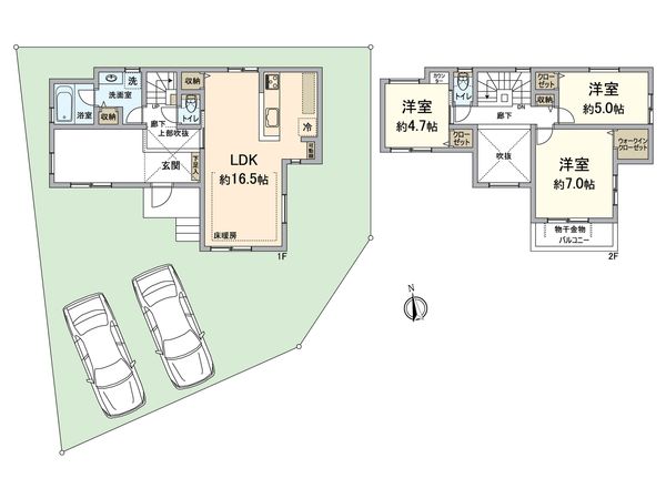 大津市穴太1丁目 K号棟 間取図(平面図) 大津市穴太1丁目 K号棟 間取図(平面図)