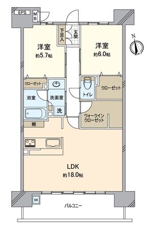 サーパスにおの浜 間取図(平面図)