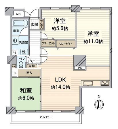 ファーストタワー大津MARY 間取図(平面図)