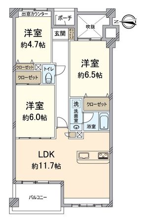 ティアラ大津 間取図(平面図) ティアラ大津 間取図(平面図)