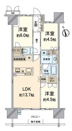 プレミスト大津京 間取図(平面図)