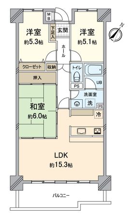 エメラルドマンション草津青地 Ⅰ 間取図(平面図)