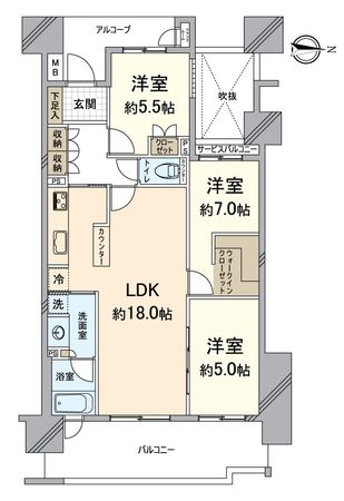 Brillia琵琶湖大津京 間取図(平面図) 間取図(平面図)
