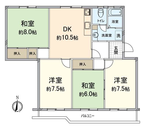 膳所ハイツ 4号棟 間取図(平面図)