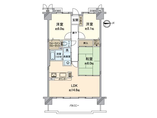 ヴィルヌーブ大津におの浜 間取図(平面図)