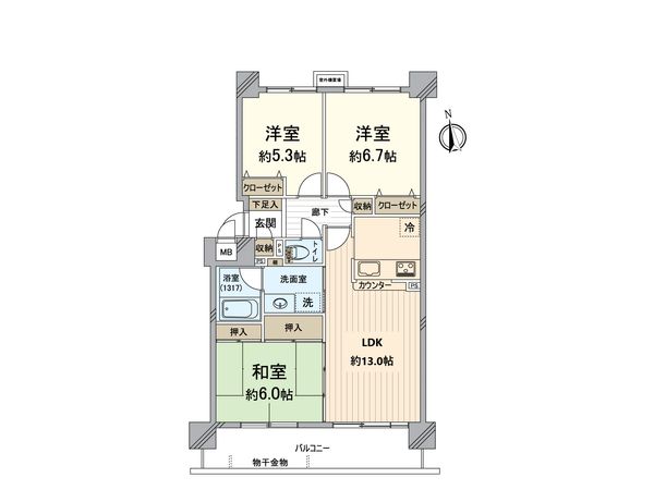 コスモ大津におの浜 間取図(平面図) コスモ大津におの浜 間取図(平面図)