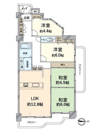 グランドムール膳所 間取図(平面図)