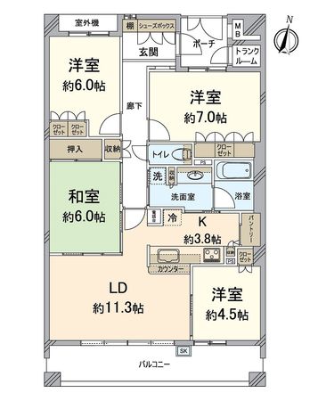シャリエ大津皇子が丘 間取図(平面図) シャリエ大津皇子が丘 間取図(平面図)