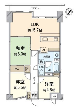 サンコート南草津Ⅱ番館 間取図(平面図) サンコート南草津Ⅱ番館 間取図(平面図)