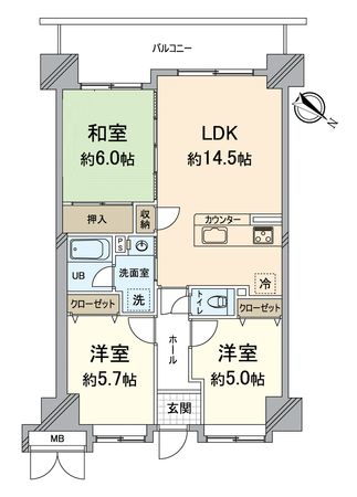 メゾンドール瀬田公園都市 Ⅱ番館 間取図(平面図)