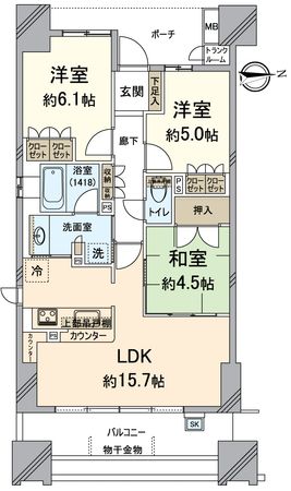 プラウド大津におの浜 間取図(平面図) プラウド大津におの浜 間取図(平面図)