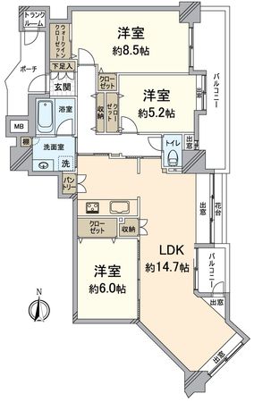 ティアラセントワンズ 間取図(平面図) ティアラセントワンズ 間取図(平面図)
