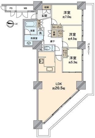 ファーストタワー大津MARY 間取図(平面図) ファーストタワー大津MARY 間取図(平面図)