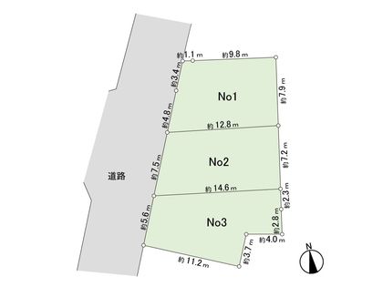 綾瀬市深谷中3丁目土地 NO.3 区画図