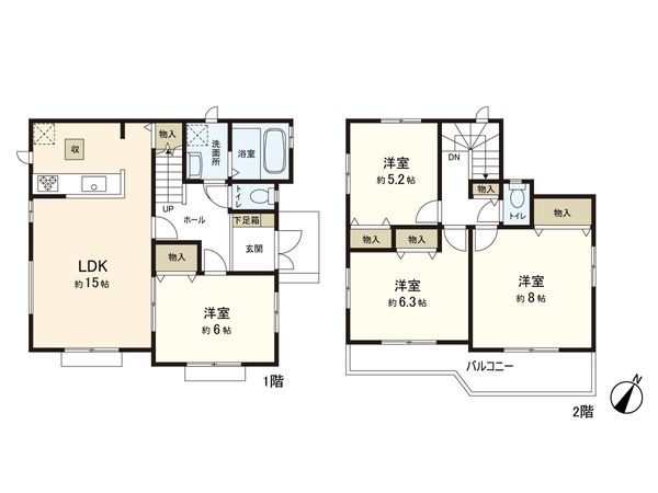 大和市福田 新築D号棟 間取図(平面図) 大和市福田 新築D号棟 間取図(平面図)