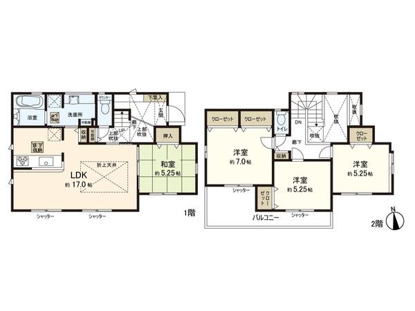 大和市福田 新築戸建 間取図(平面図) 大和市福田 新築戸建 間取図(平面図)