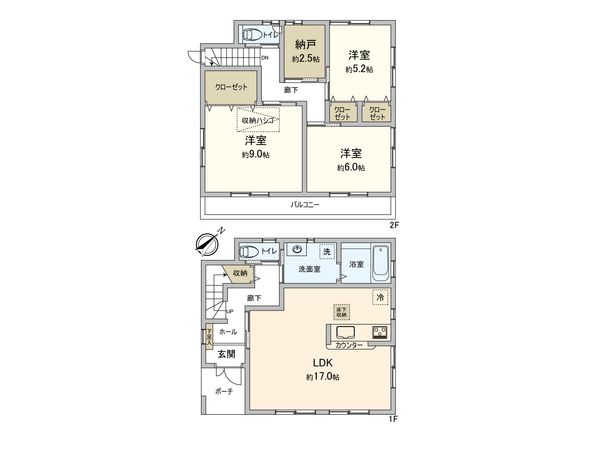 座間市ひばりが丘2丁目 戸建 間取図(平面図)