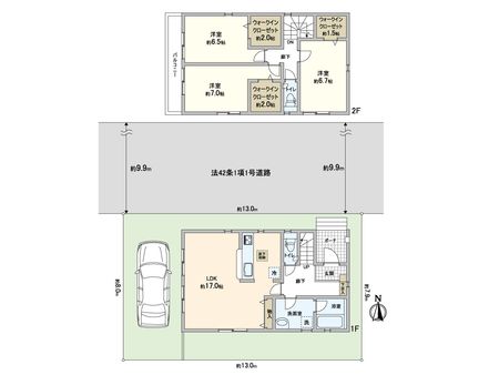 大和市渋谷５丁目　新築戸建 間取図