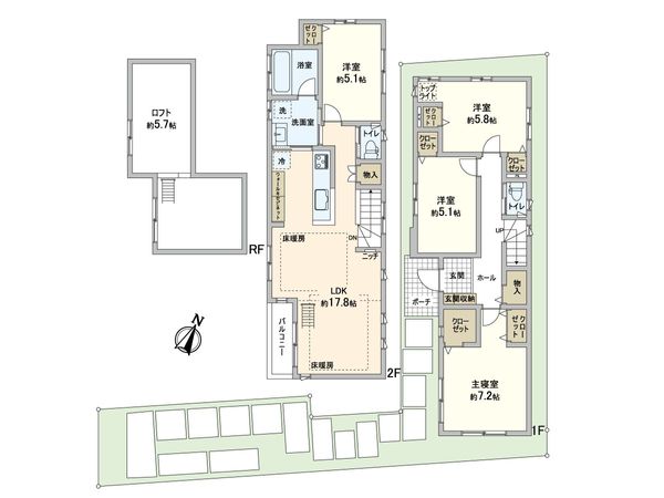 ジョイファーストテラス中央林間 E号棟 間取図(平面図) ジョイファーストテラス中央林間 E号棟 間取図(平面図)