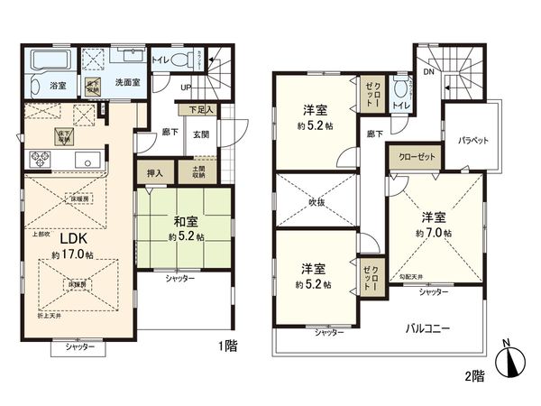 大和市下鶴間 新築3号棟 間取図(平面図)