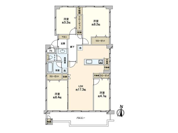 東急ドエルつきみ野ビレジ C-1号棟 間取図(平面図) 間取図(平面図)