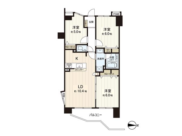 クリオ大和参番館 間取図(平面図) 間取図(平面図)